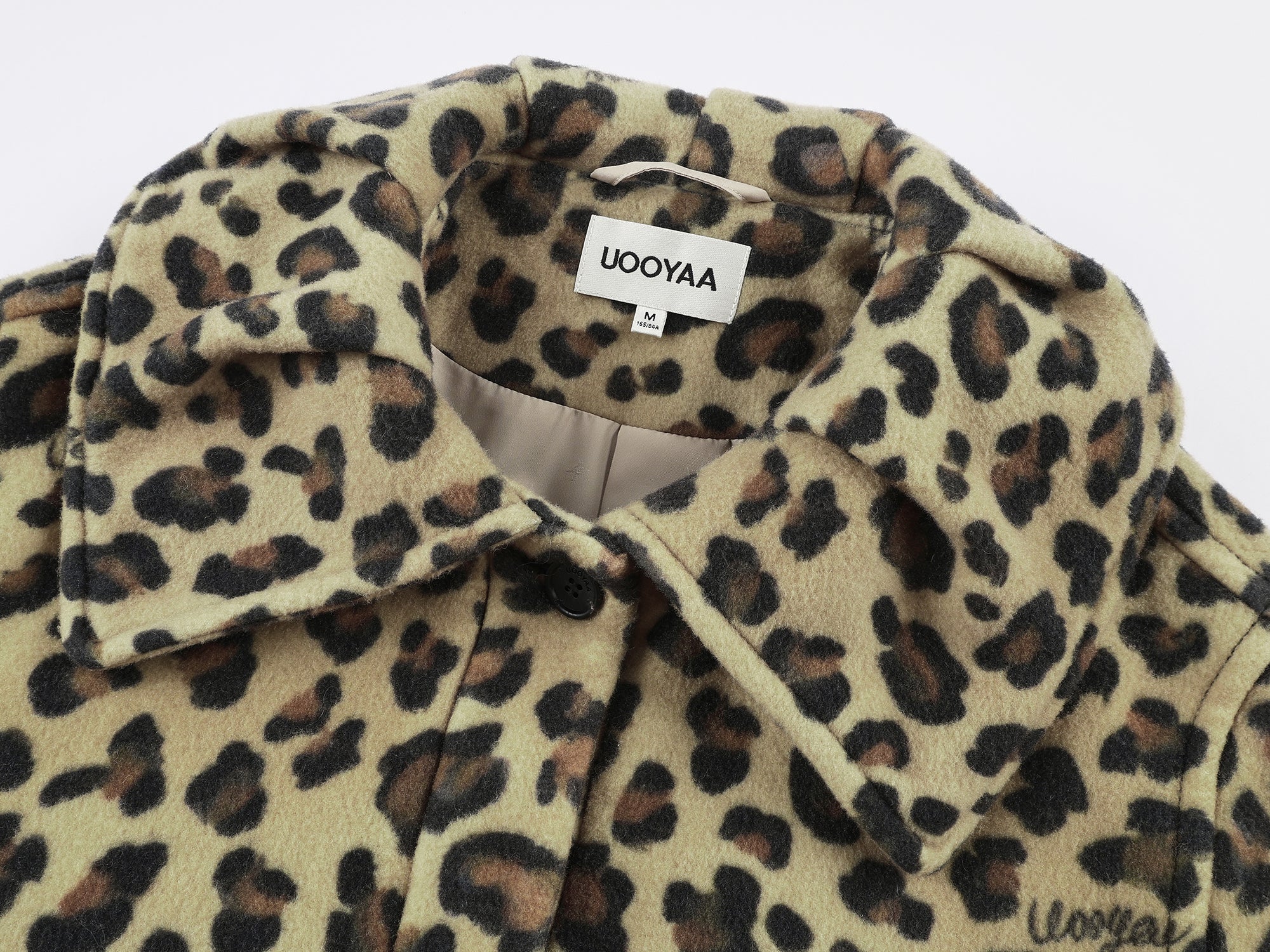 Vintage Peter Pan collar leopard wool coat