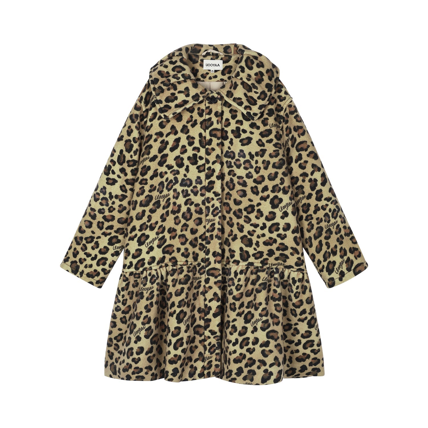Vintage Peter Pan collar leopard wool coat