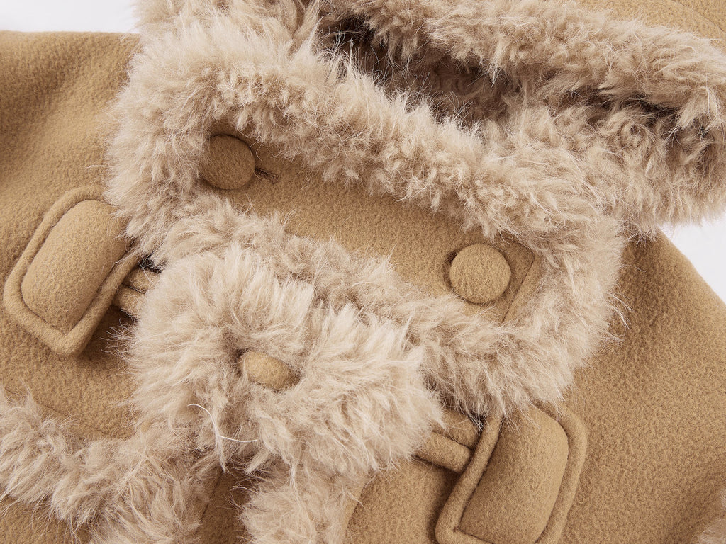 Faux fur fisherman coat