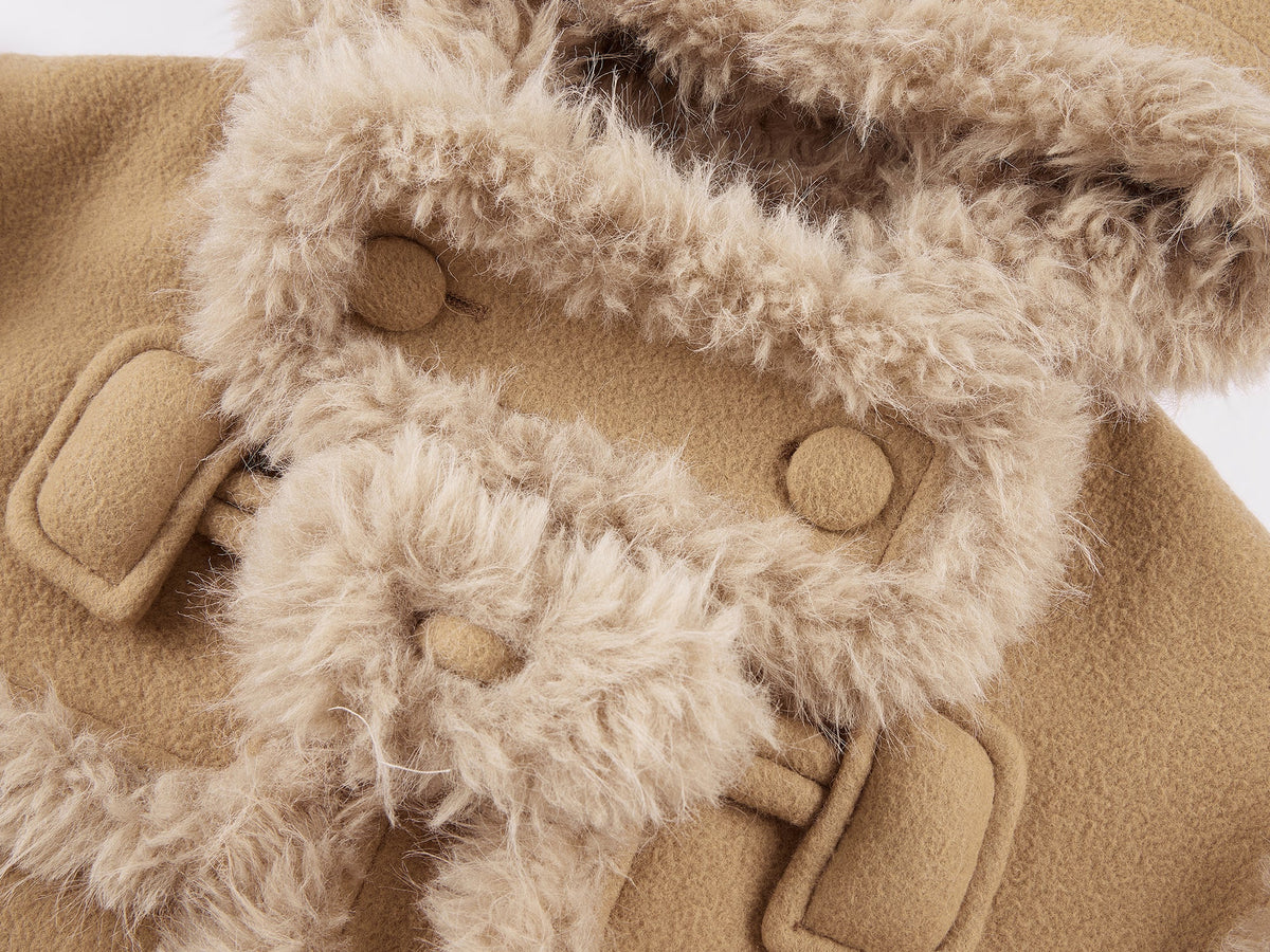 Faux fur fisherman coat