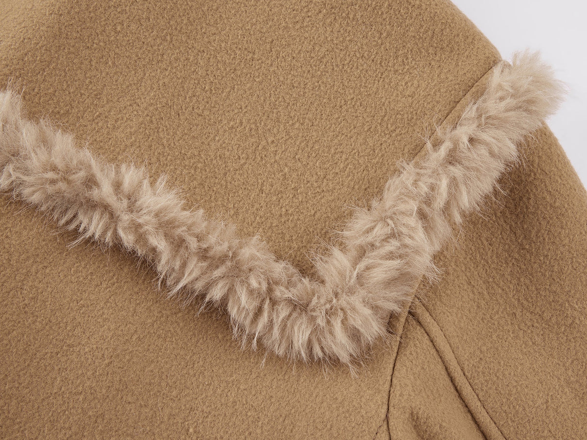 Faux fur fisherman coat