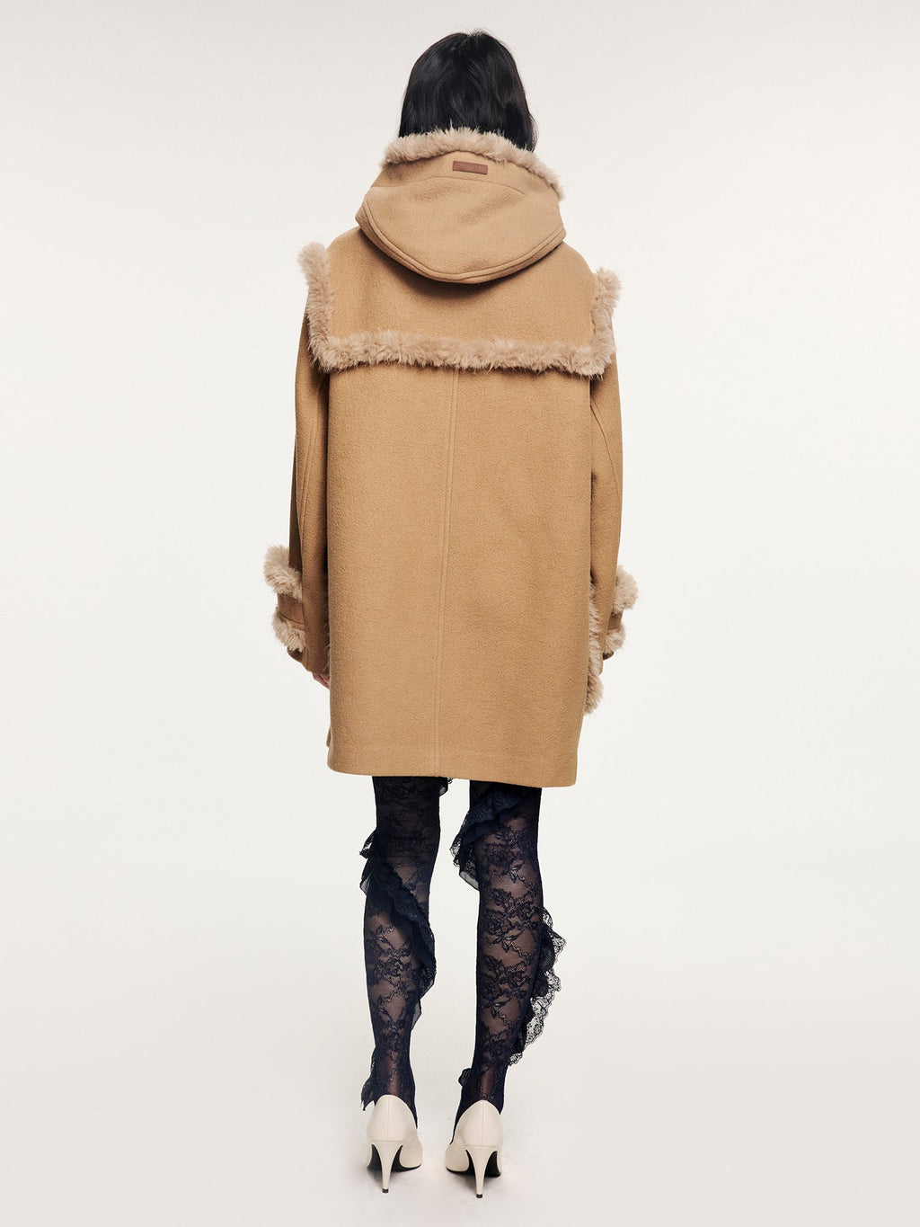Faux fur fisherman coat