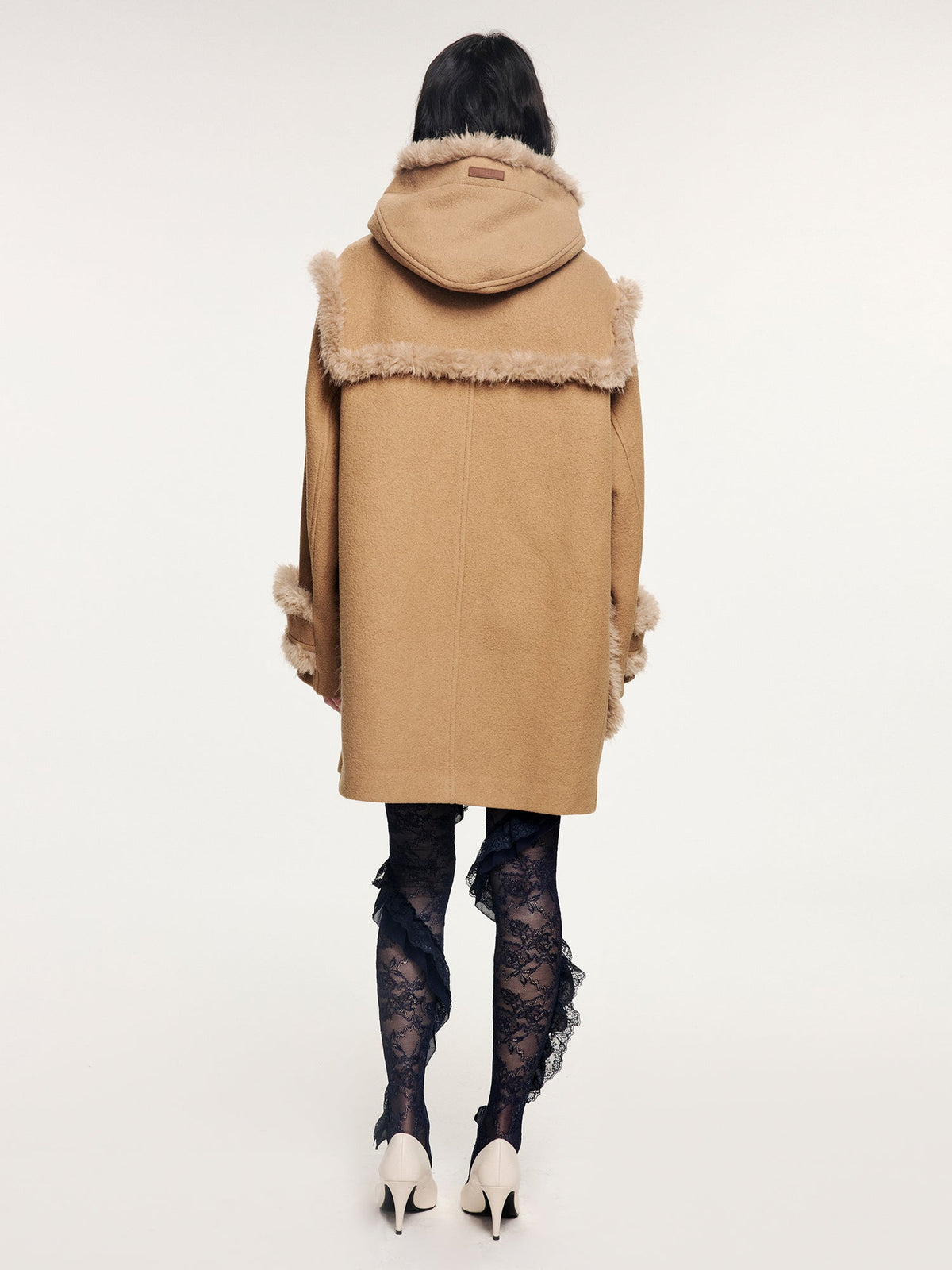 Faux fur fisherman coat