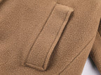 Balmacaan wool coat with contrasting wool collar