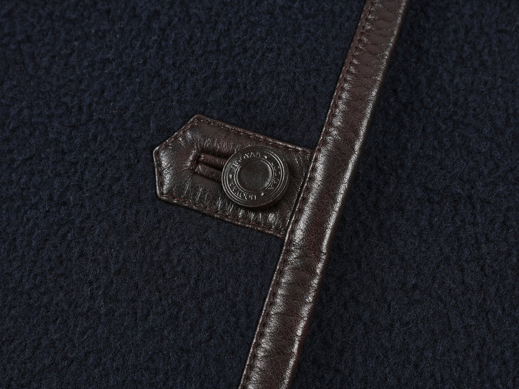 Balmacaan wool coat