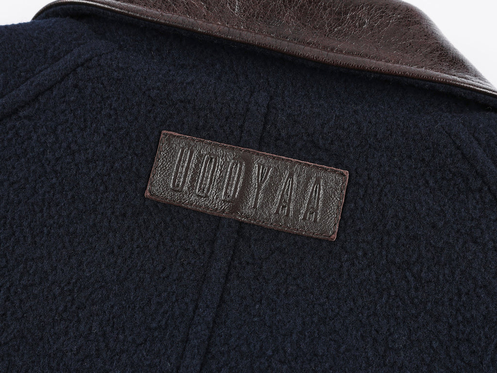 Balmacaan wool coat