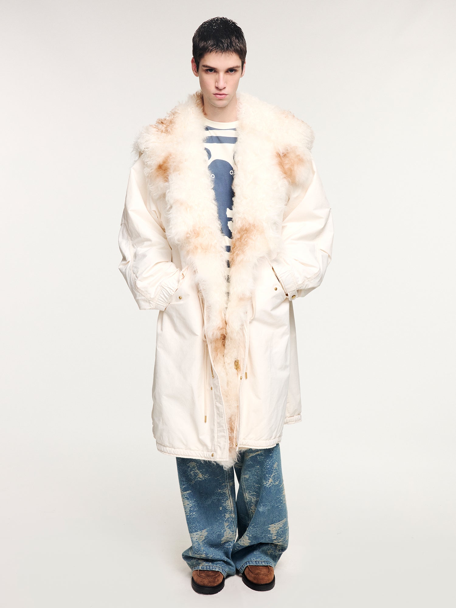 Parka with toscana shearling collar