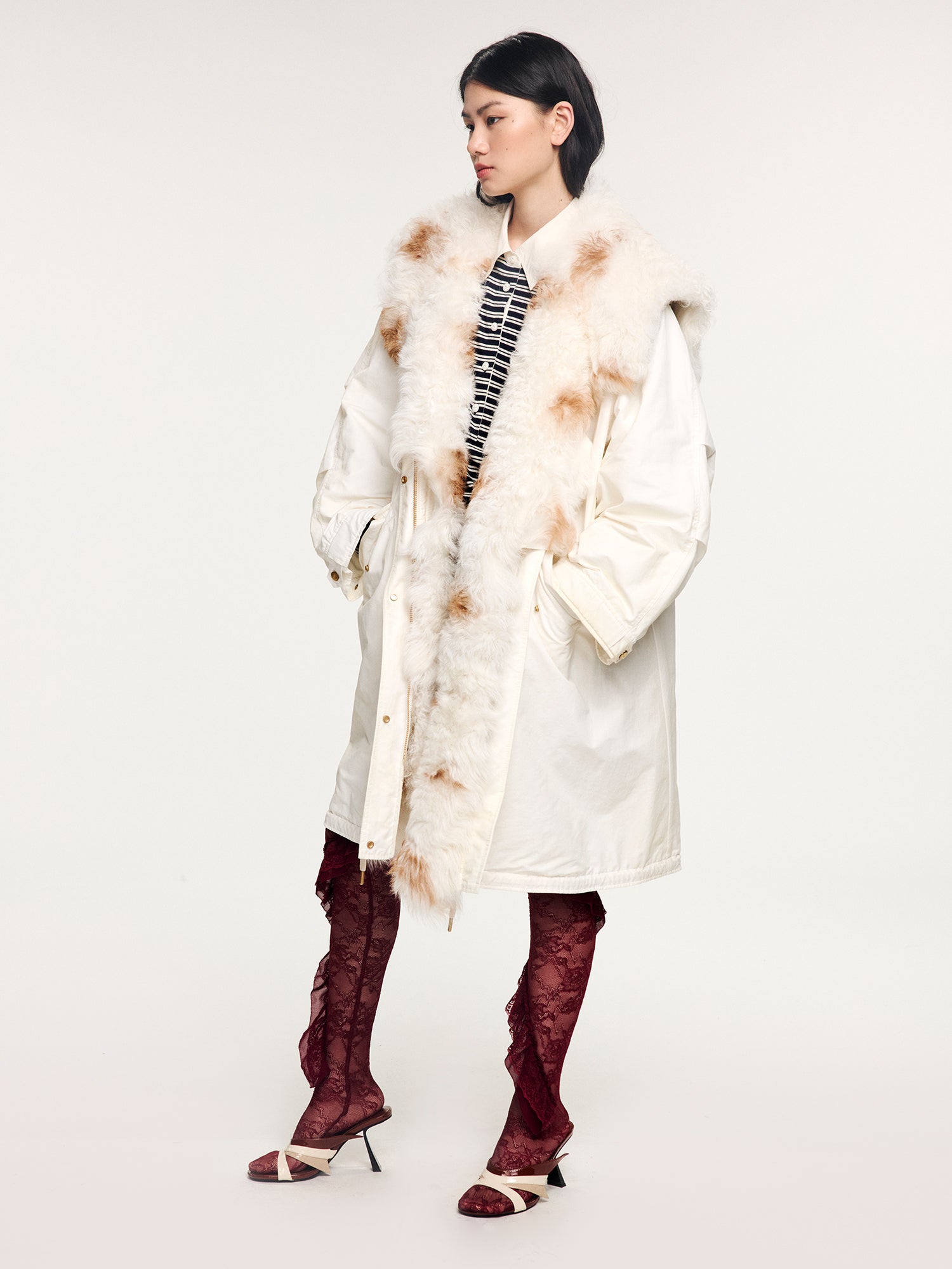 Parka with toscana shearling collar