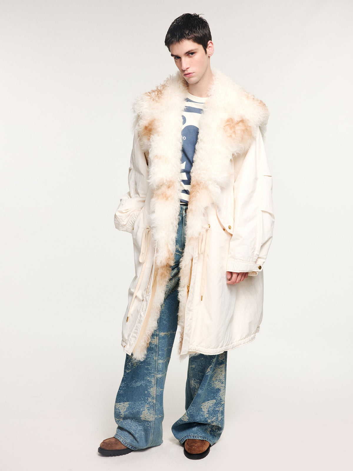 Parka with toscana shearling collar