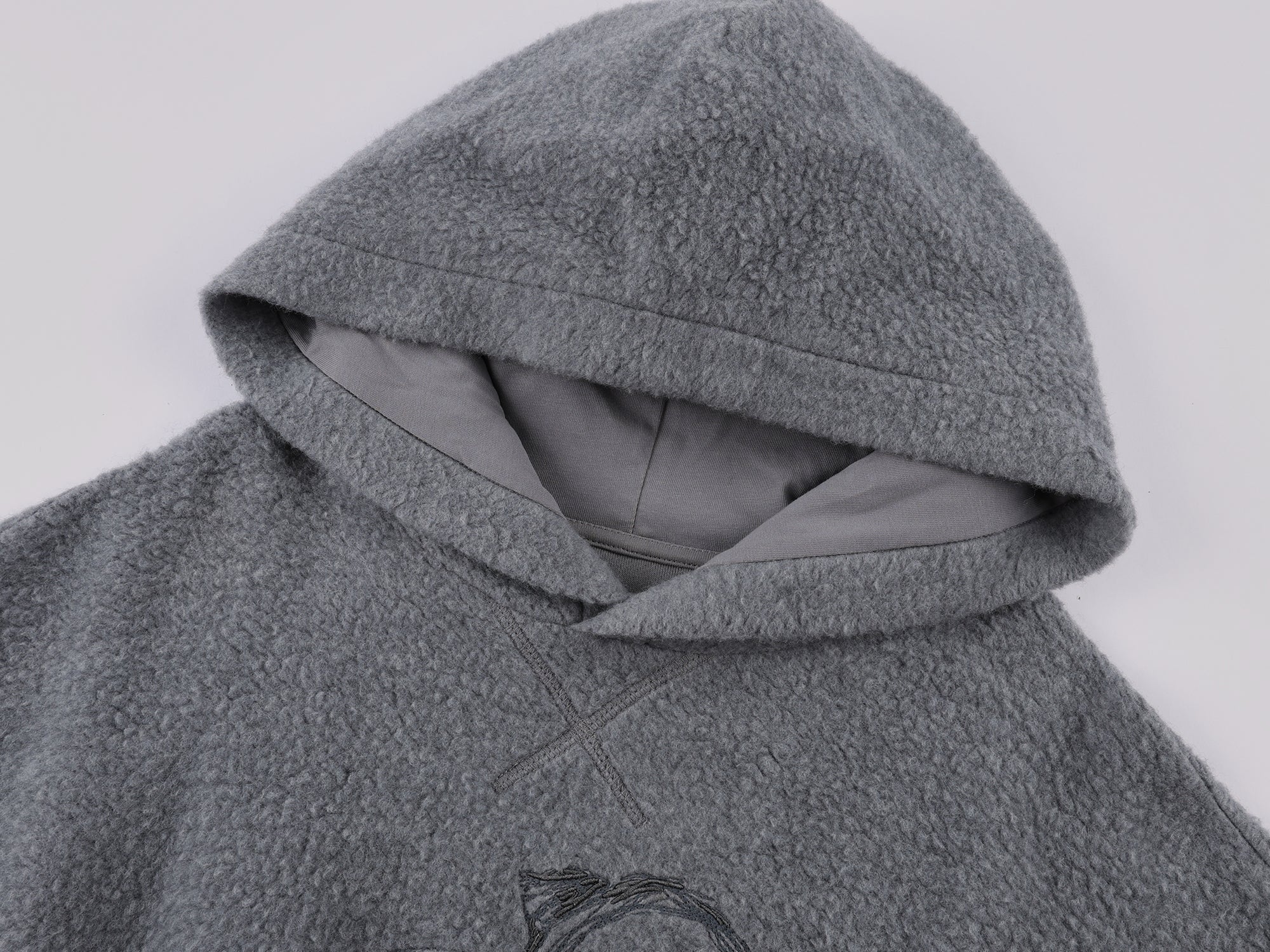 Sad bear embroidered hoodie