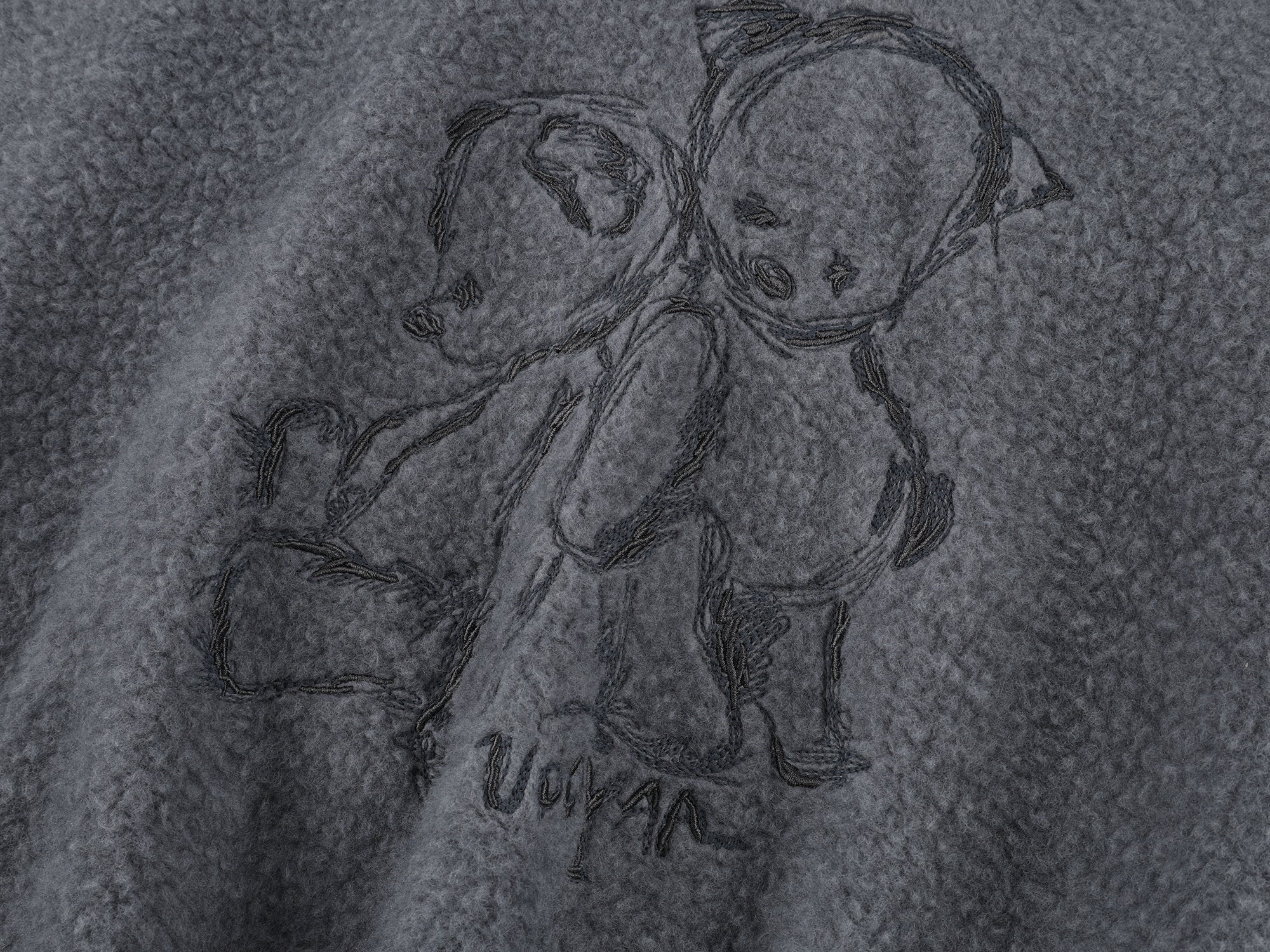 Sad bear embroidered hoodie