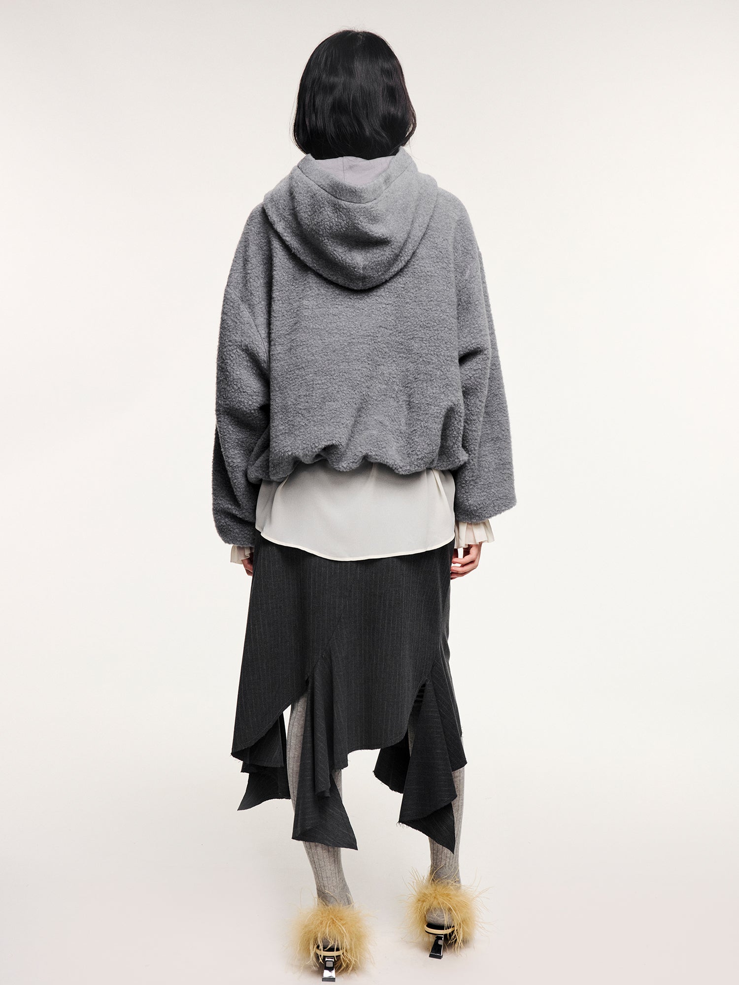 Sad bear embroidered hoodie