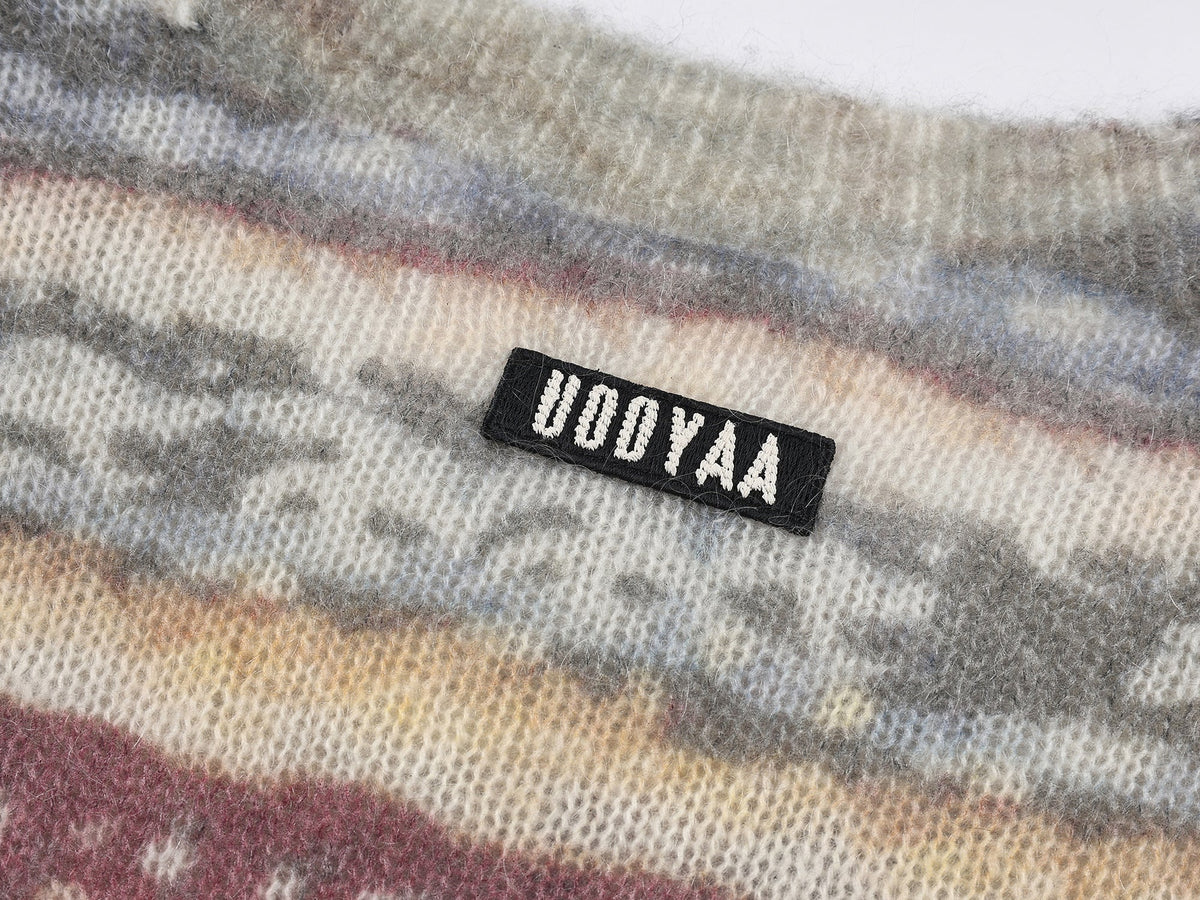 Vintage sweater print pullover knit