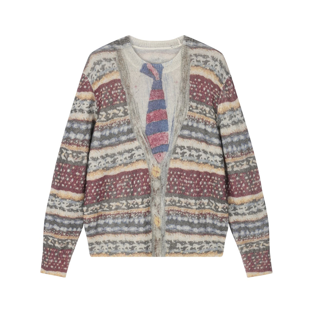 Vintage sweater print pullover knit