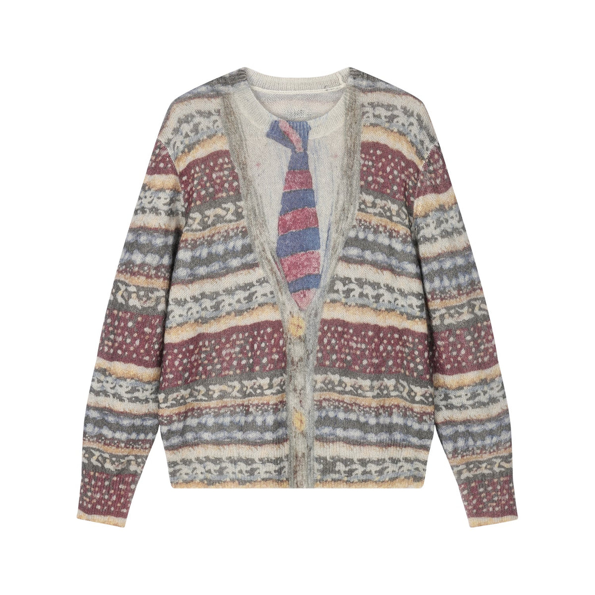 Vintage sweater print pullover knit