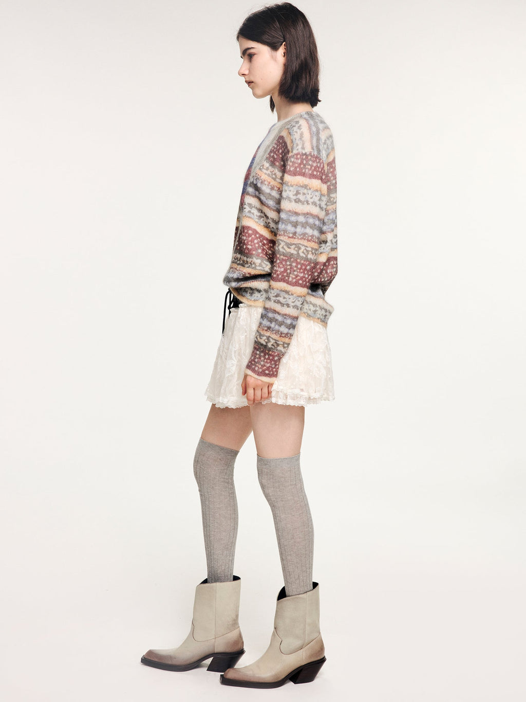 Vintage sweater print pullover knit