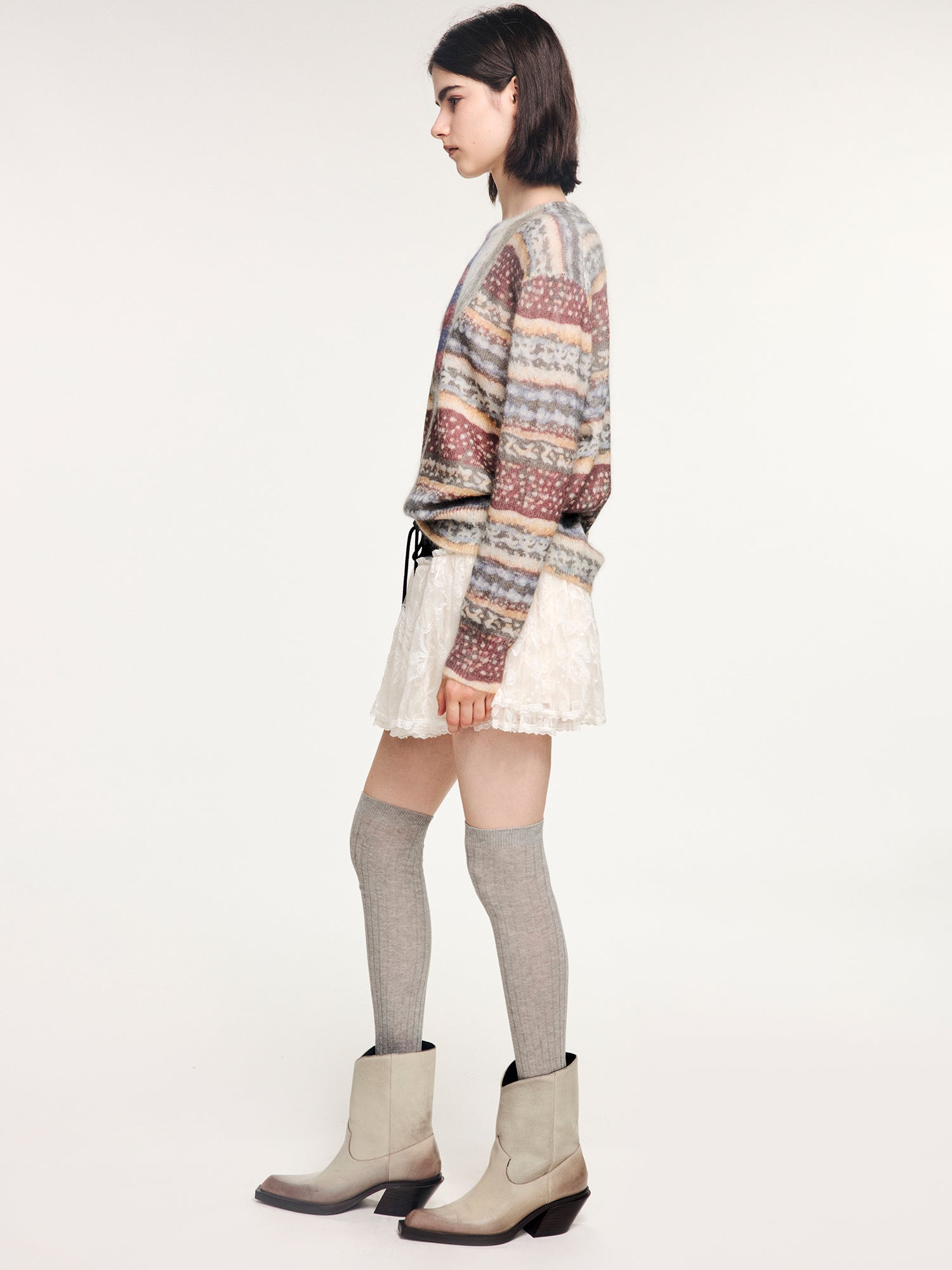 Vintage sweater print pullover knit