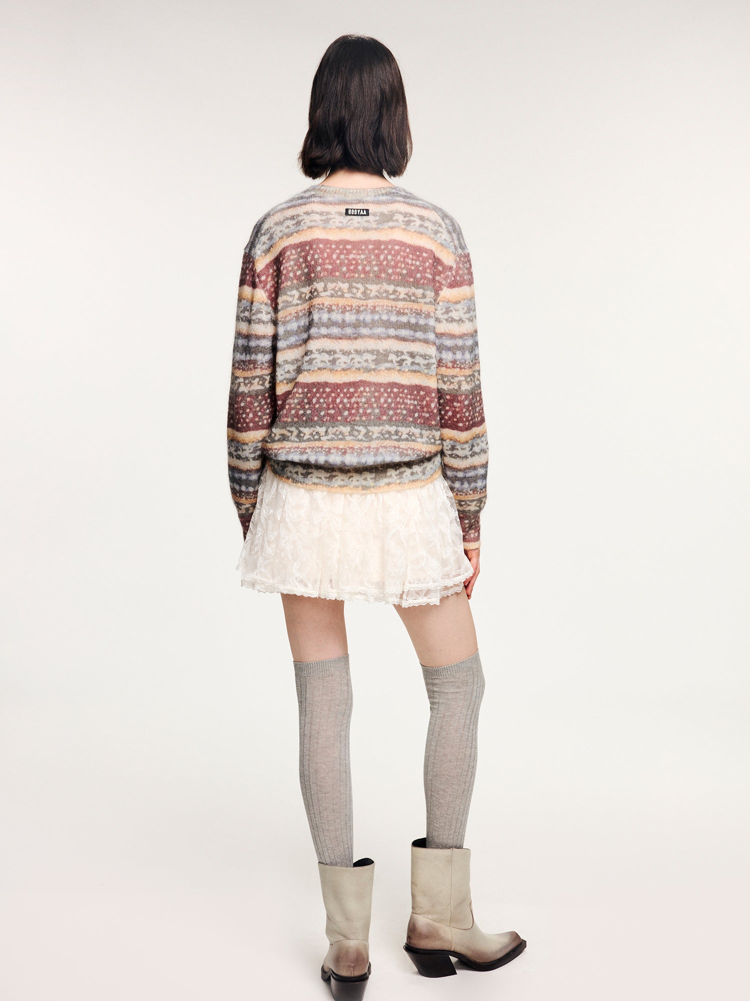 Vintage sweater print pullover knit