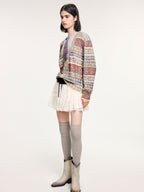 Vintage sweater print pullover knit