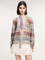 Vintage sweater print pullover knit