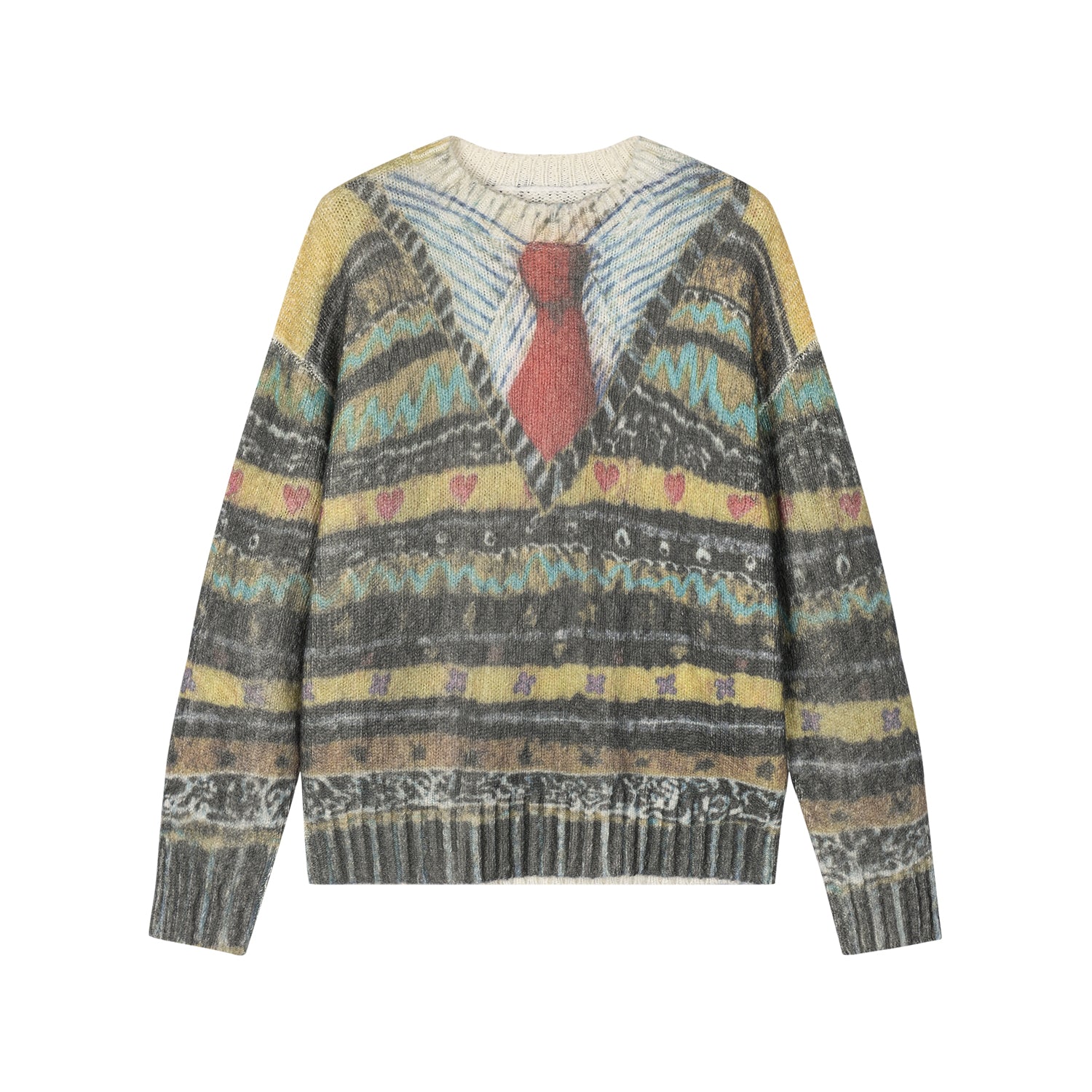 Vintage sweater print pullover knit