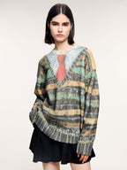 Vintage sweater print pullover knit
