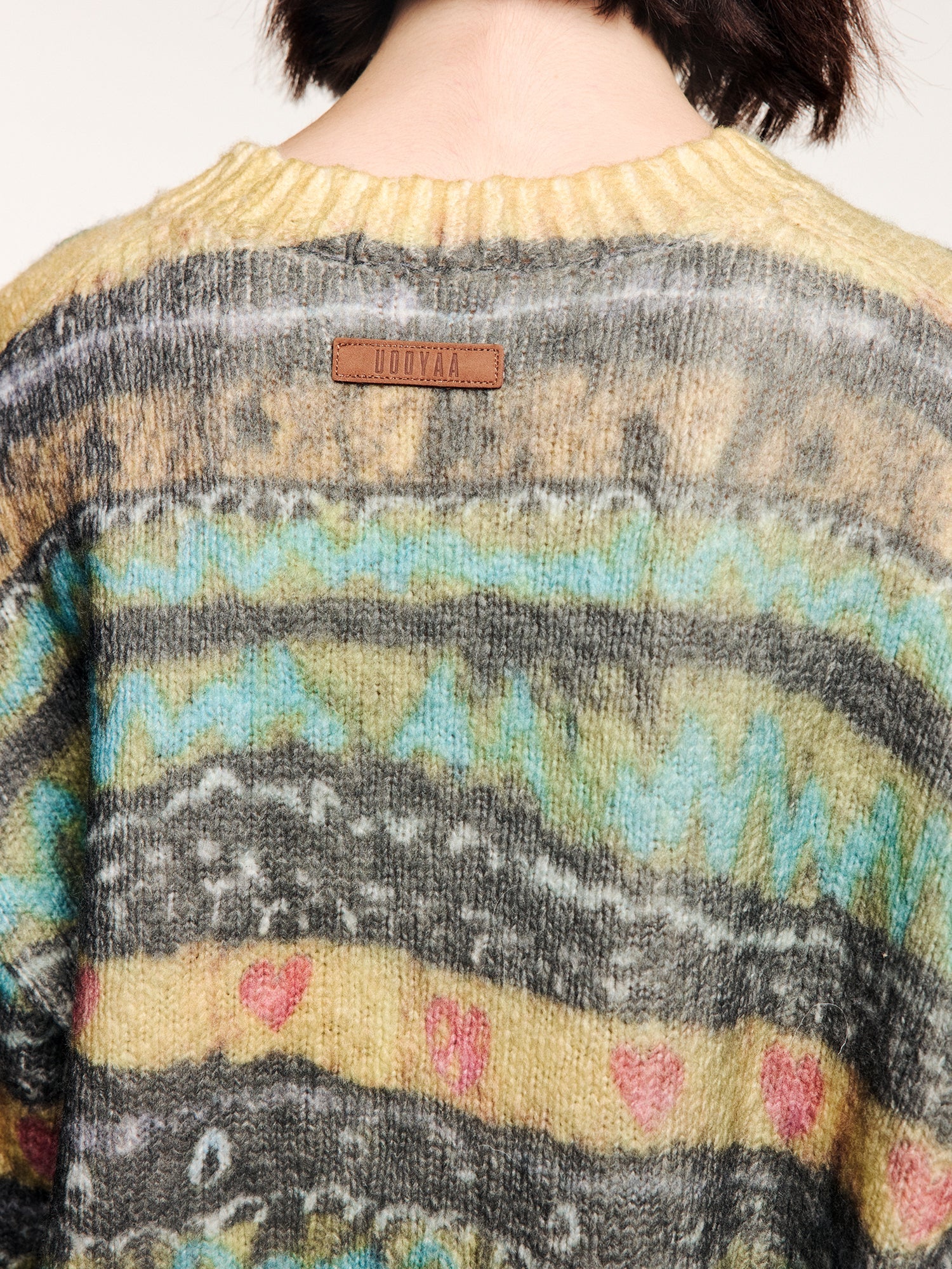 Vintage sweater print pullover knit