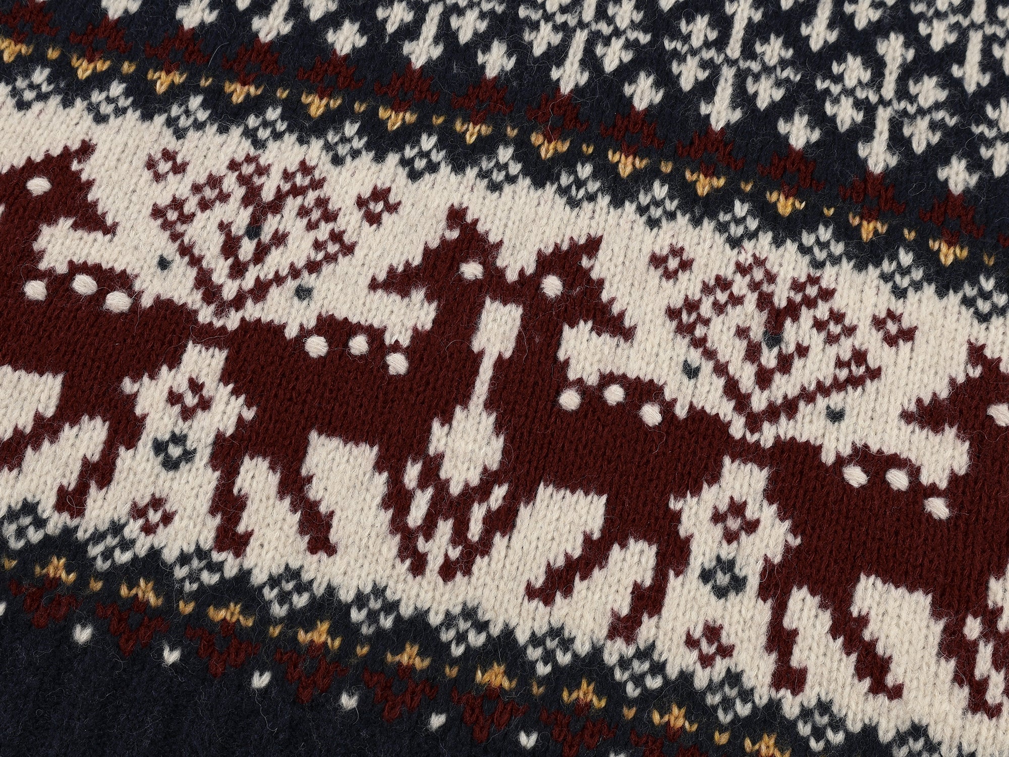 Vintage deer pattern jacquard pullover knit