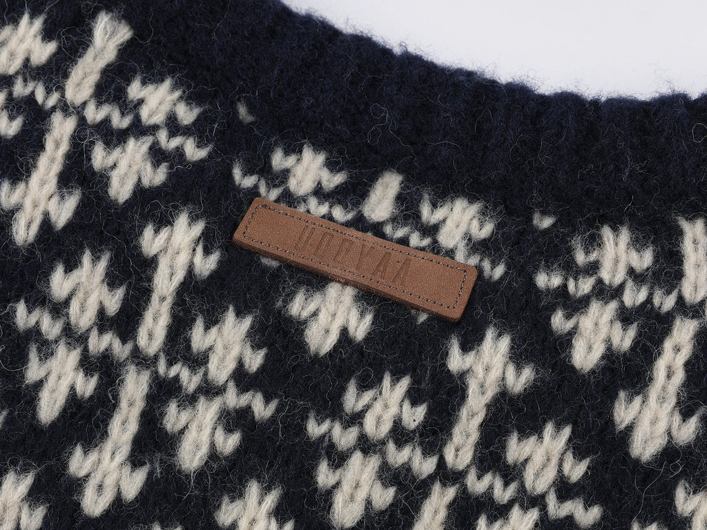 Vintage deer pattern jacquard pullover knit