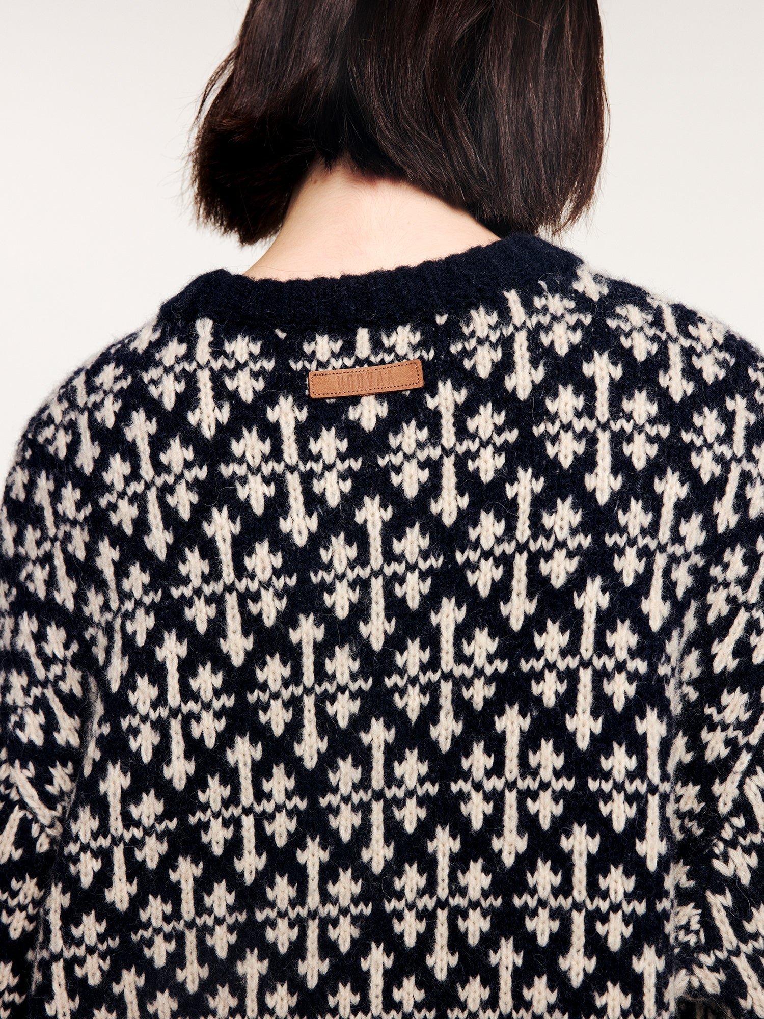 Vintage deer pattern jacquard pullover knit