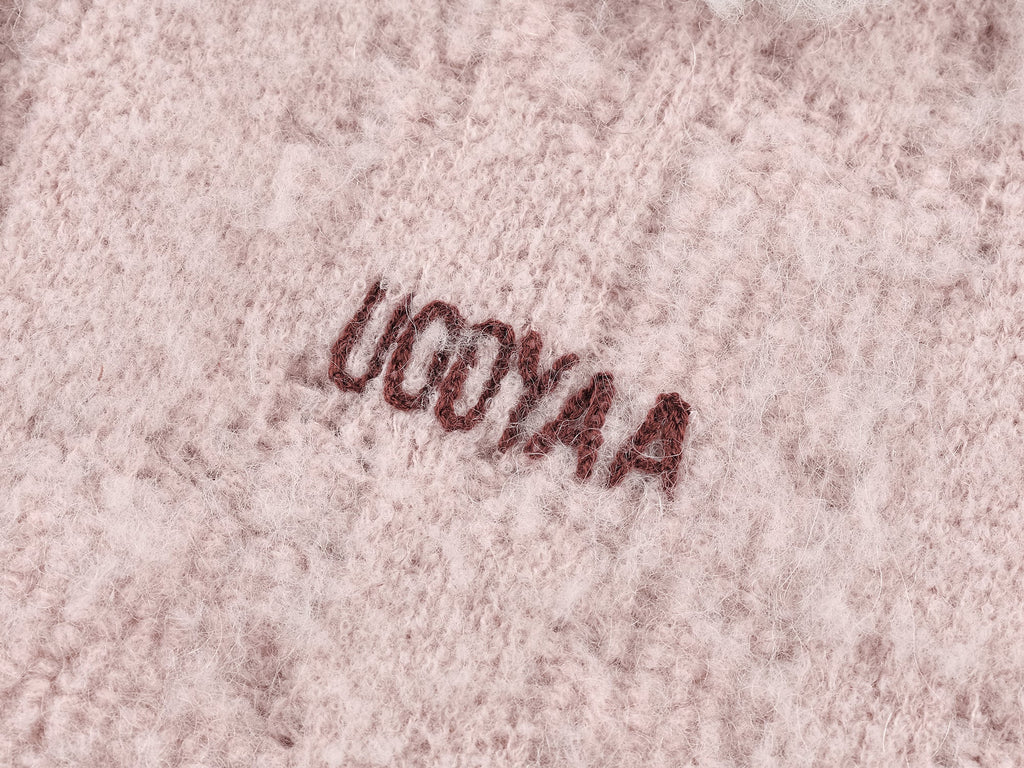 Fuzzy polo collar pullover sweater