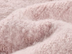 Fuzzy polo collar pullover sweater
