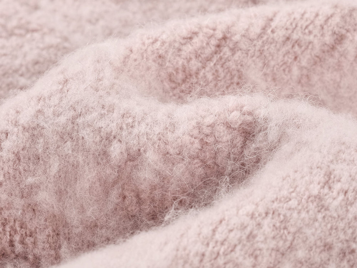 Fuzzy polo collar pullover sweater