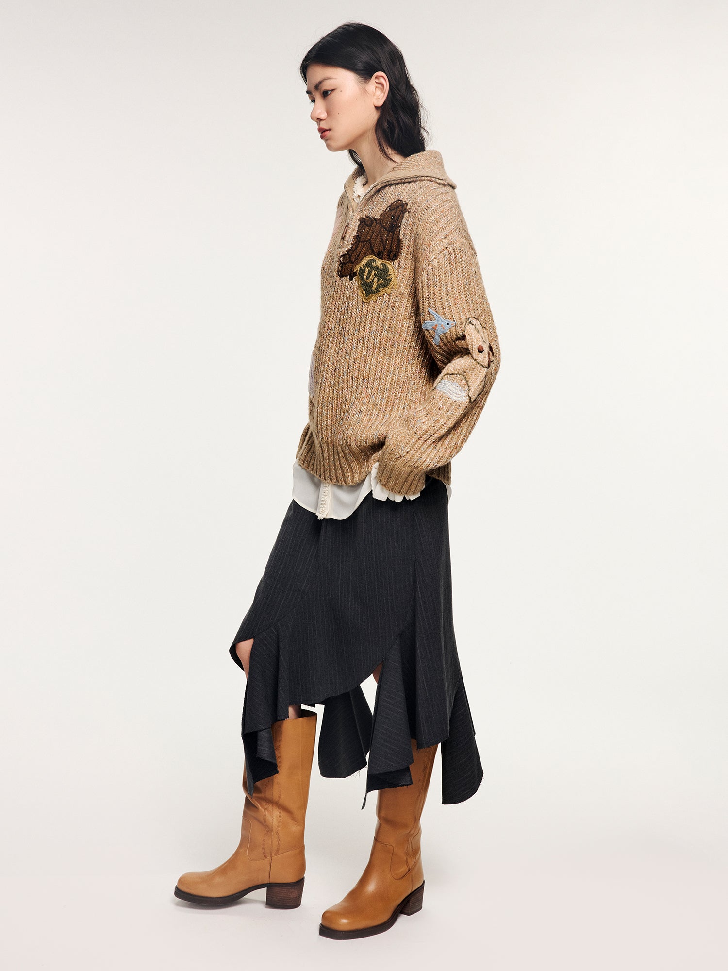 Fantasy elf handmade collar pullover