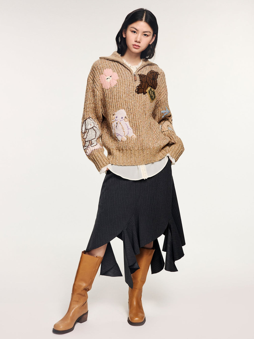 Fantasy elf handmade collar pullover