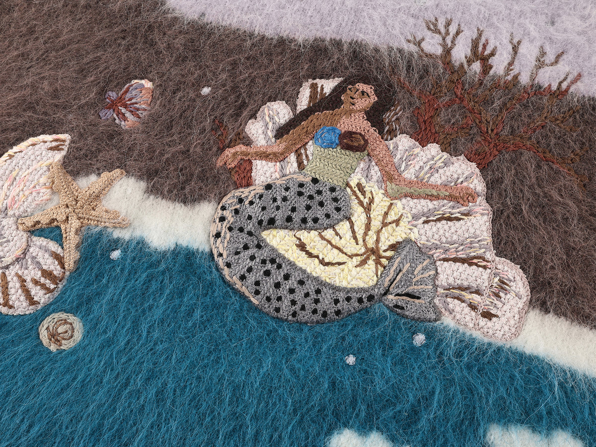 Handcrafted undersea scene pullover