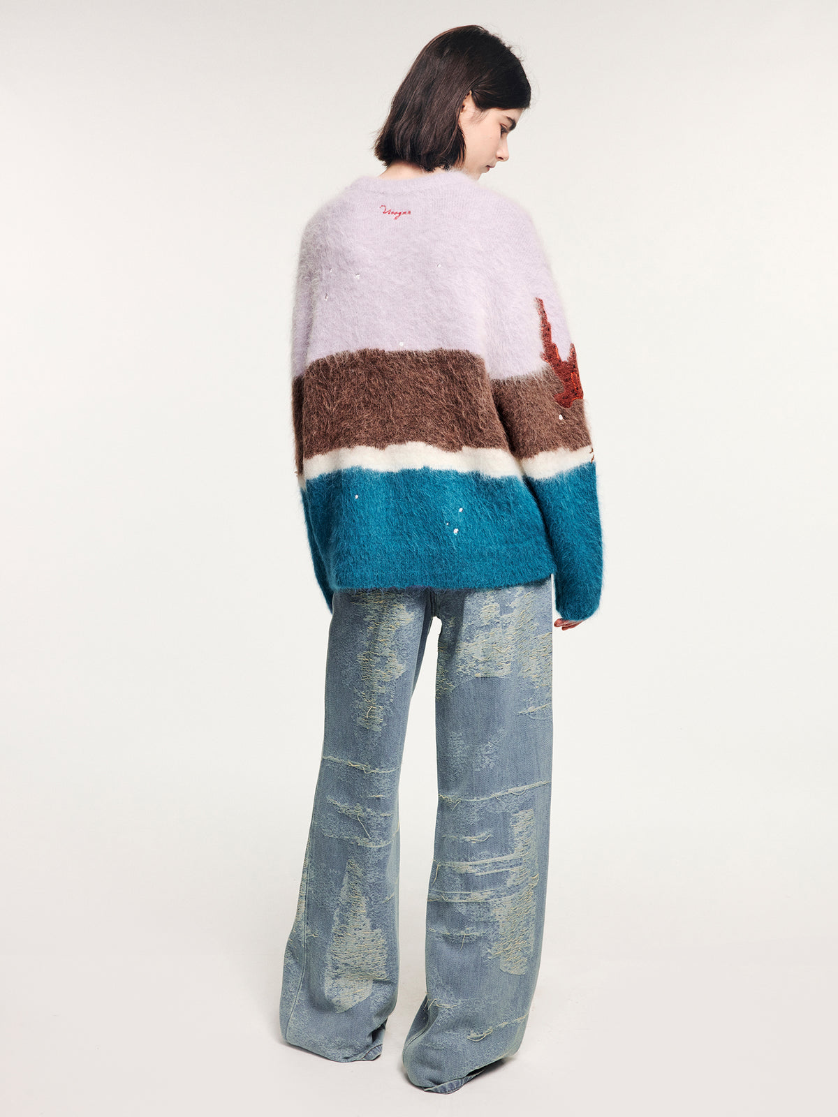 Handcrafted undersea scene pullover
