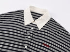 Striped wool polo pullover