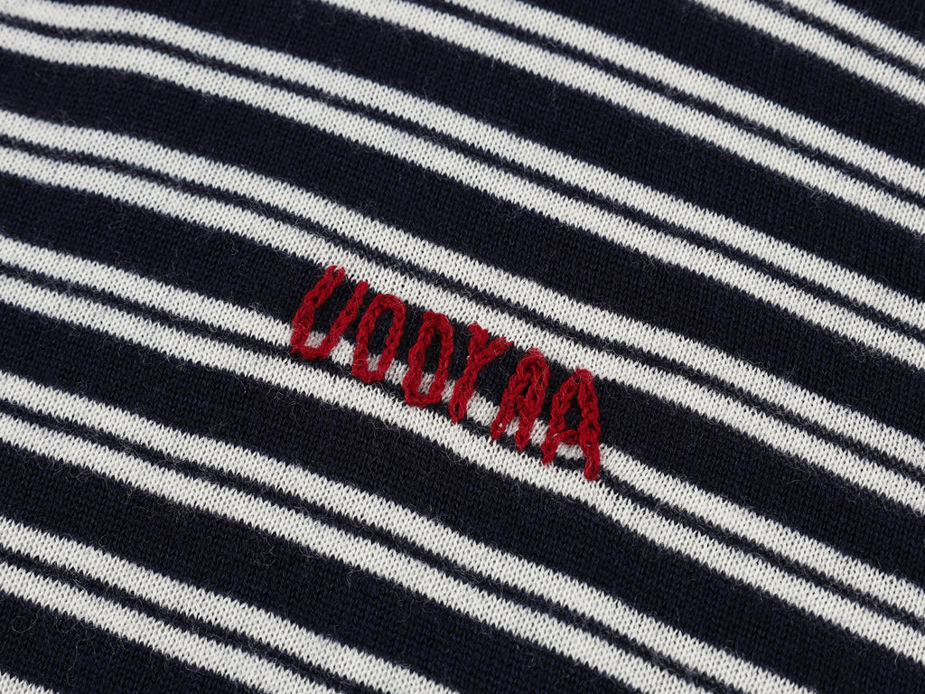 Striped wool polo pullover