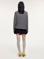 Striped wool polo pullover