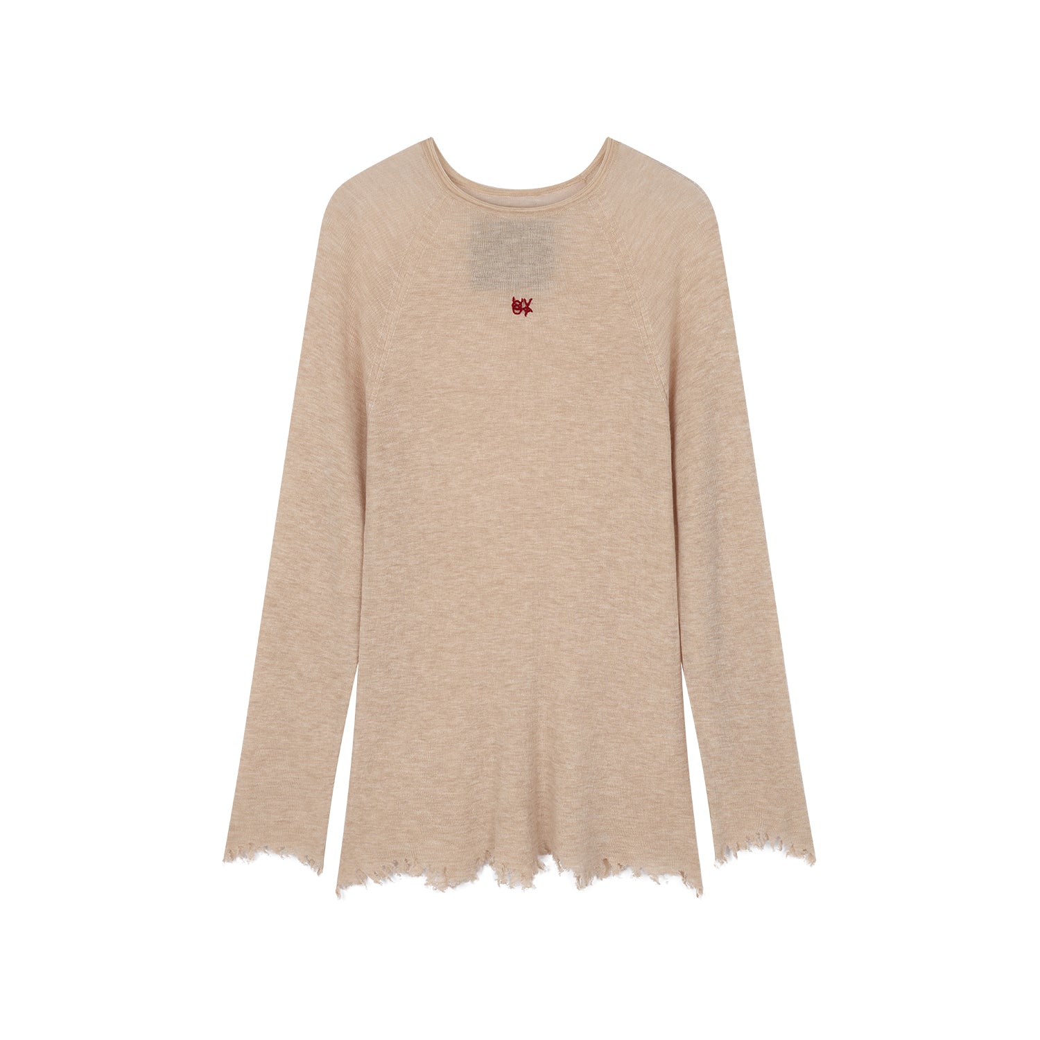 100% wool pullover with asymmetric hemline