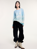 Crying cloud face pullover sweater
