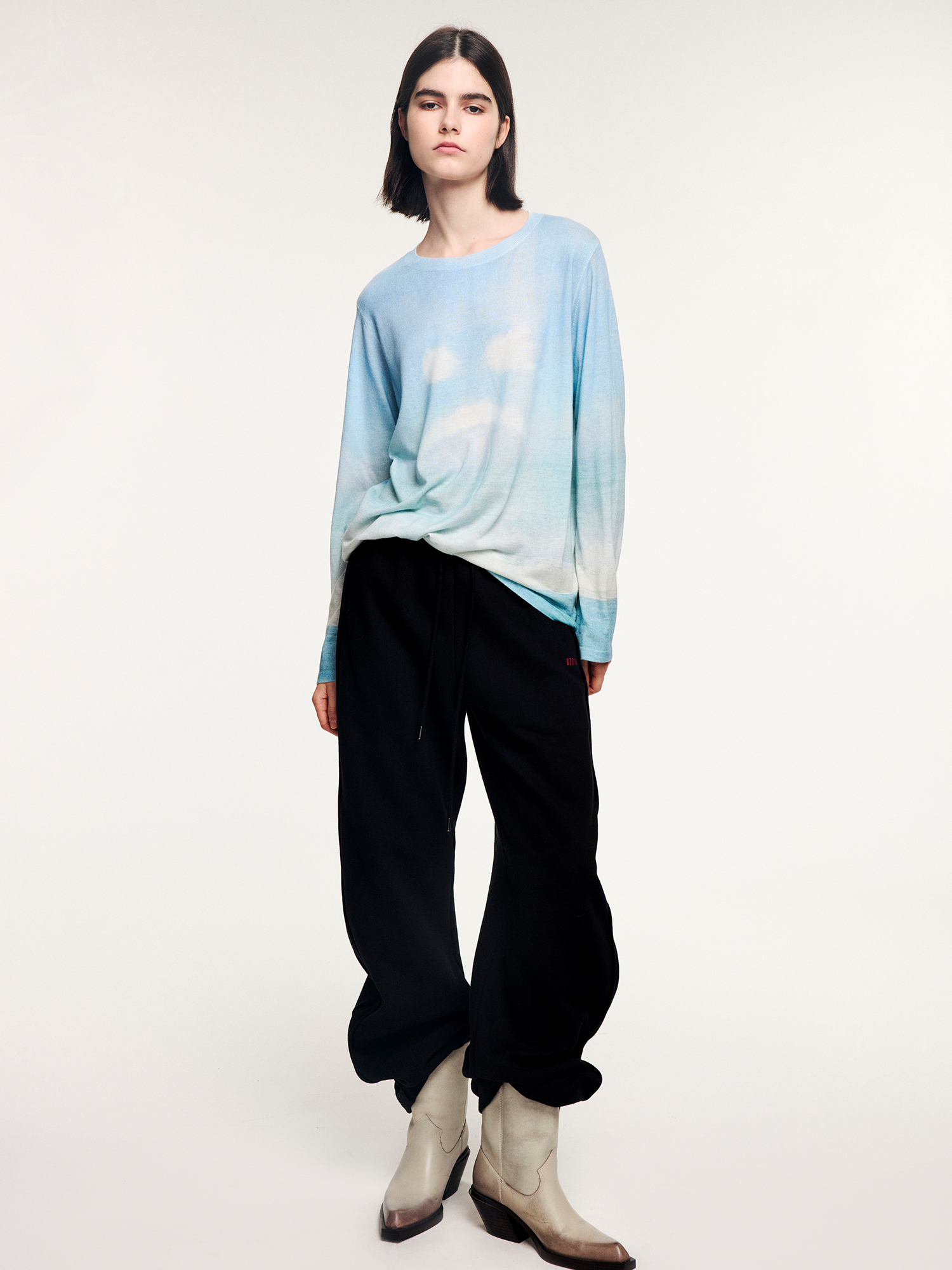 Crying cloud face pullover sweater