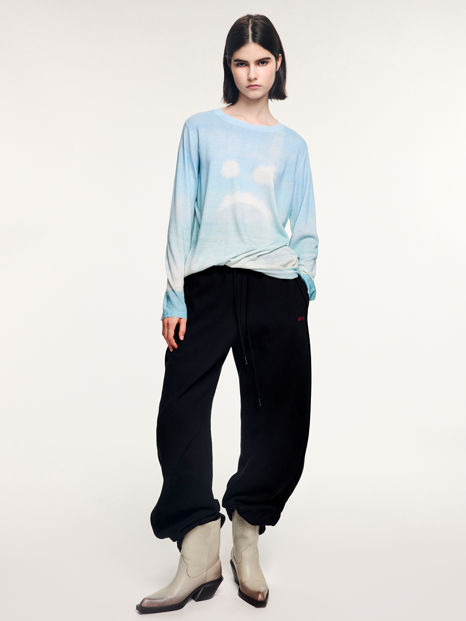 Crying cloud face pullover sweater