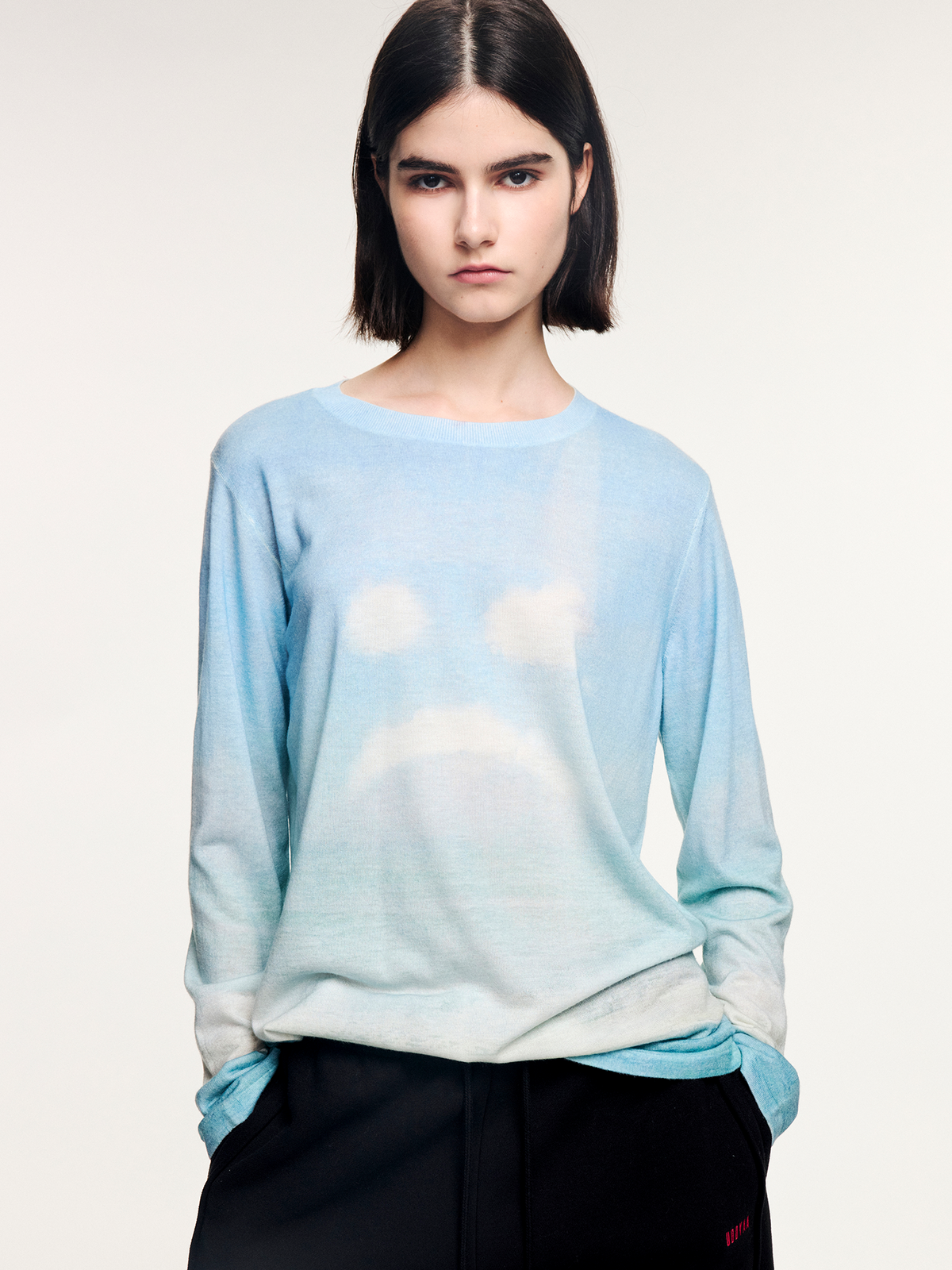 Crying cloud face pullover sweater