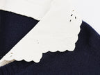 V-neck layered-look pullover with shirt detail
