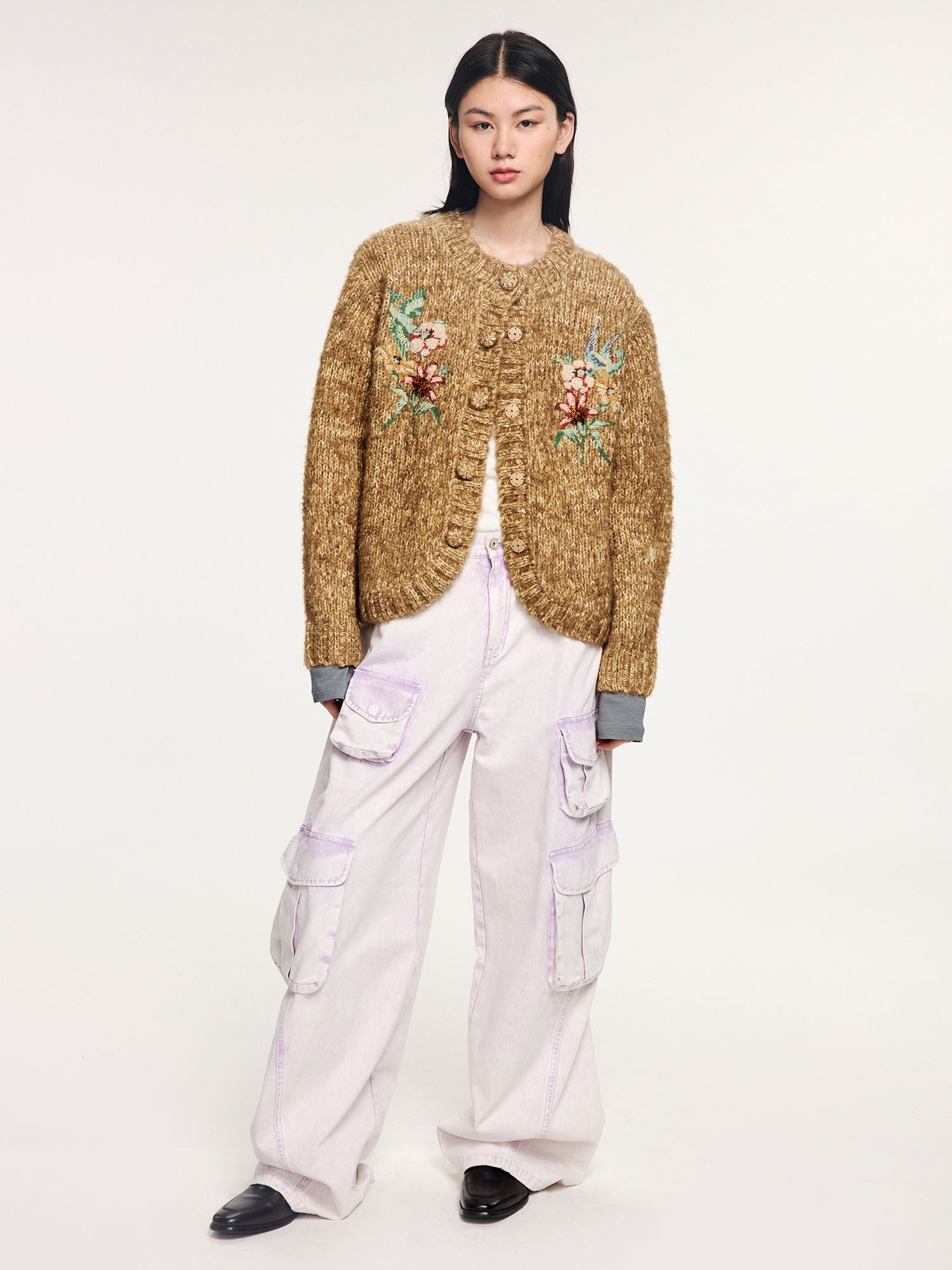 Magical garden beaded knit cardigan