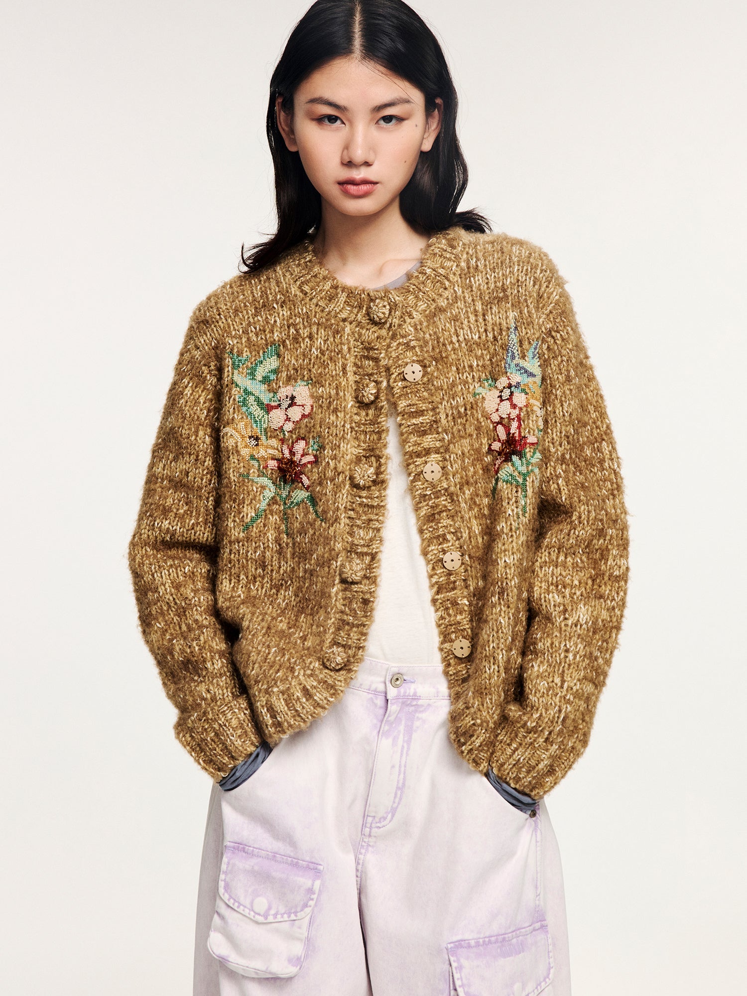 Magical garden beaded knit cardigan