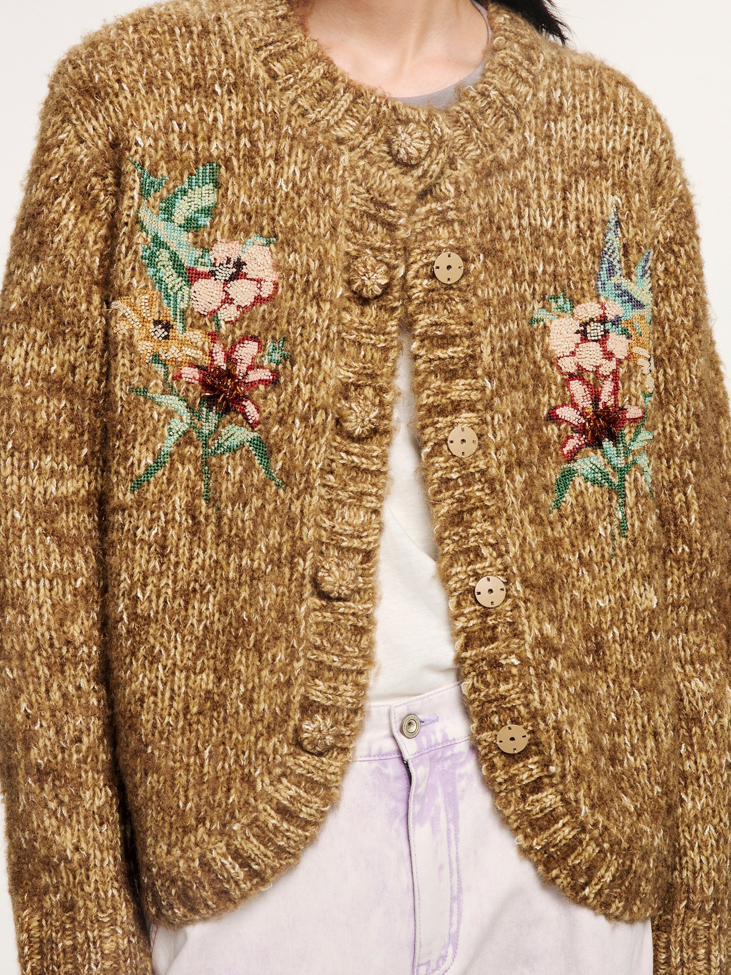 Magical garden beaded knit cardigan