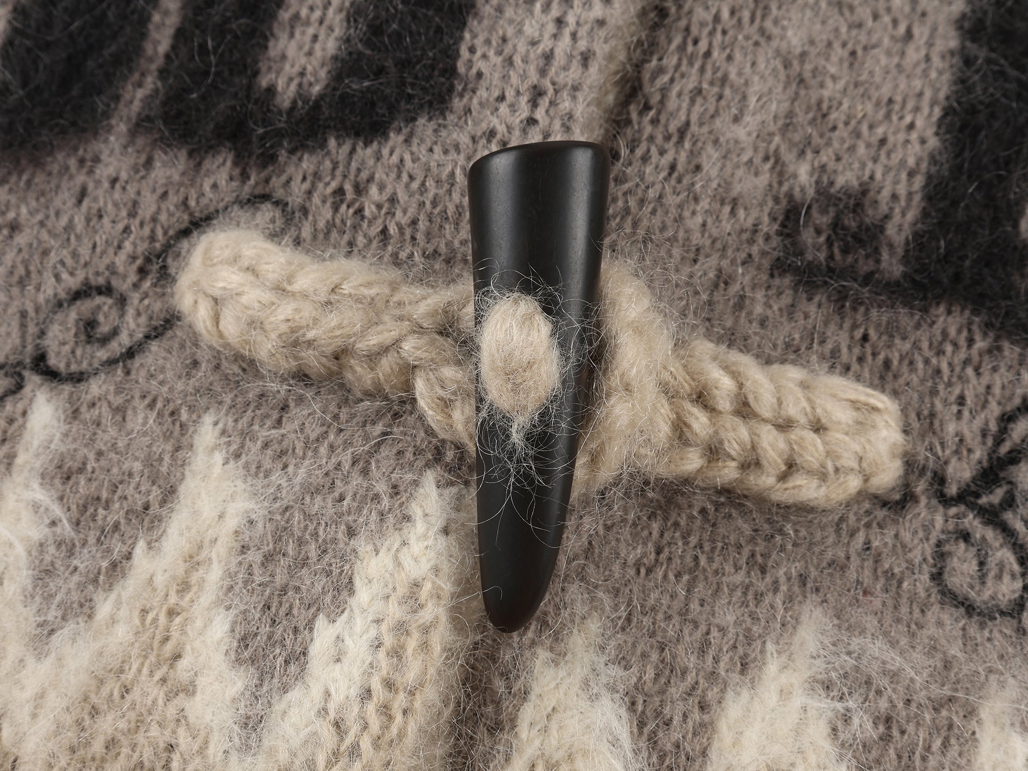 Fair isle hooded knit cardigan